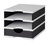 styrodoc uno SET, 3 Fächer schwarz / grau und 1 System-Schublade schwarz mit Stegen