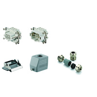 Industriesteckverbinder (Set), Baureihe: HE, Schraubanschluss, Baugröße: 3, Polzahl: 6