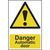 Danger automatic door sign