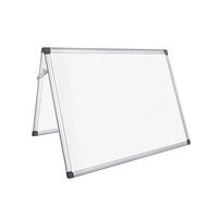 Bi-Office Schoolmate Desktop Easel 600x450 Gridded Dry Wipe Magnetic, Anodised Aluminium frame, Double-Sided Palin/Gridded Frontal View
