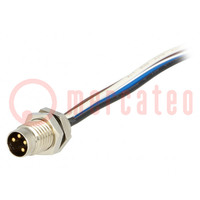 Conector: M8; macho; PIN: 4; con conductos; tomacorriente; 4A; IP67