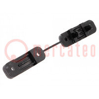 Snap handle; polyamide; black; Mounting hole: Ø8mm; Cable P-clips