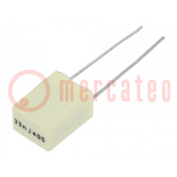 Capacitor: polyester; 33nF; 200VAC; 400VDC; 5mm; ±5%; 7.2x5x10mm