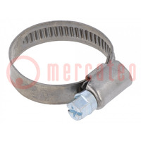 Worm gear clamp; W: 12mm; Clamping: 20÷32mm; DD; W2; DIN 3017