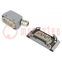 Connector: HDC; male + female; plug + socket,complete set; PIN: 6