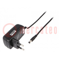 Power supply: switching; mains,plug; 9VDC; 1A; 9W; Plug: EU; 82%