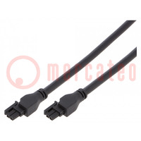 Cable; Micro-Fit 3.0; female; PIN: 2; Len: 0.5m; 5.5A; Colour: black