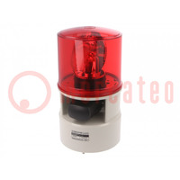 Signaller: lighting-sound; 24VDC; siren,rotating light; LED; red