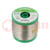 Soldering wire; Sn99,3Cu0,7; 0.5mm; 0.5kg; lead free; reel; 227°C