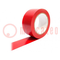 Tape: markerend; rood; L: 33m; W: 50mm; zelfklevend; Thk: 0,15mm