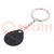 RFID sleutelhanger; plastic; zwart; 125kHz; 8BROM
