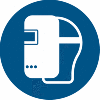 Sicherheitskennzeichnung - Schweißmaske benutzen, Blau, 20 cm, Kunststoff, 8 m