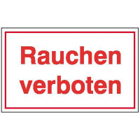 Rauchen verboten Hinweisschild Betriebskennzeichnung, Alu geprägt, Größe 25x7 cm