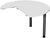 Anbautisch Dreiviertelkreis rechts mit Stützfüßen, inkl. Verkettungsmaterial, höhenverstellbar, 1200x1200x680-800, Lichtgrau/Anthrazit