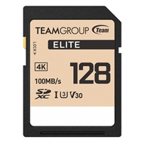 Team TESDXC128GIV3069 Elite 4k Flash Memory Card 128GB SDHC UHS-1 U3 V30 Retail