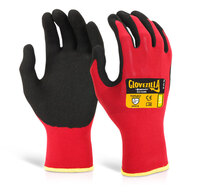 Beeswift Glovezilla Nitrile Nylon Glove Red 2XL (Pack of 10)
