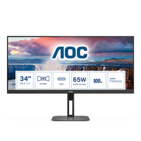 AOC V5 U34V5C/BK computer monitor 86,4 cm (34") 3440 x 1440 Pixels UltraWide Quad HD LCD Zwart
