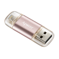 Apacer AH190 64GB pamięć USB USB Type-A / Lightning 3.2 Gen 1 (3.1 Gen 1) Złoto, Różowy