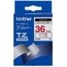 Brother Gloss Laminated Labelling Tape - 36 mm, Red on White Etiketten erstellendes Band TZ