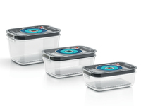 Bosch MSZV0FC3 recipiente de almacenar comida Rectangular Establecer 1,7 L Gris, Transparente 3 pieza(s)
