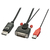 Lindy 41976 video átalakító kábel 1 M DVI-D + USB DisplayPort Fekete
