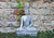 G. Wurm Buddha sitzend auf Sockel in grau aus Poly, 39 cm