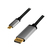 LogiLink CUA0100 Kabeladapter DisplayPort USB 3.2 Gen1 Type-C Schwarz, Grau