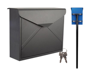 Briefkasten freistehend mit Standfuß 2 Schlüssel, Stahl Schwarz 29x38cm