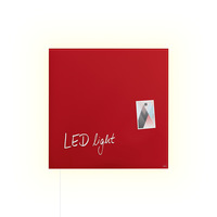 Glas-magneetbord artverum® LED light_gl402_w_led_glasmagnetboard_artverum_red