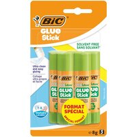 Bic Ecolutions Glue Stick Washable and Solvent Free 8g (Pack 5) - 9049263