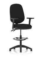 Eclipse Plus II Chair Black Adjustable Arms Hi Rise Kit KC0258