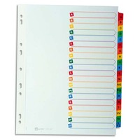 AVERY Répertoire alphabétique 20 touches. En carte Blanche, onglets plastifiés de couleur. Format A4.