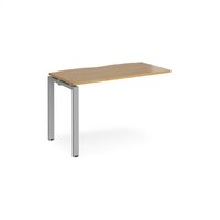 Adapt add on unit single 1200mm x 600mm - silver frame and oak top