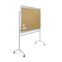 Tablero fondo corcho Zénit marco aluminio 80 x 100 cm. + soporte Y2