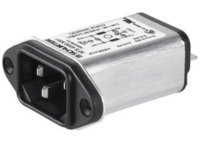 IEC-Stecker-C14, 50 bis 60 Hz, 10 A, 250 VAC, 0.3 mH, Flachstecker 6,3 mm, 4300.