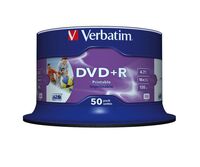 DVD+R printable 16X Wide 4.7GB Inkjet printable, Non ID Brand 50PK SPINDLE DVDs