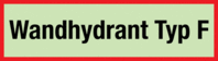 Brandschutzschild - Wandhydrant Typ F, Rot/Schwarz, 10.5 x 29.7 cm, Aluminium