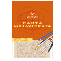 Carta Opaca Millimetrata Canson - 23x33 cm - 80 g - C200005813 (Bianco e Arancio