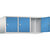 Altillo CLASSIC, 3 compartimentos, anchura de compartimento 400 mm, gris luminoso / azul luminoso.
