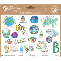 Lettering Sticker -Umwelt- konturgestanzt wiederablösbar bunt 38 Stück
