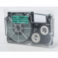 Schriftbandkassette XR-6 GN 6mm schwarz auf grün