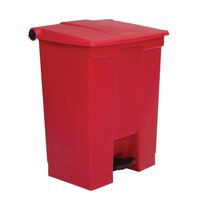 Rubbermaid Step On Pedal Bin - Red Moulded Polyethylene - 68 L