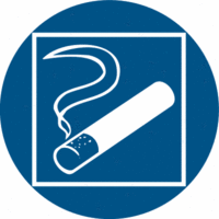 Sicherheitskennzeichnung - Rauchen innerhalb des Raumes gestattet, Blau, Folie