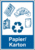 Kombischild - Papier/Karton / Recycling, Weiß/Blau, 37.1 x 26.2 cm, Aluminium
