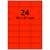 Neonetiketten 70 x 37 mm, 2.400 Papieretiketten auf 100 Blatt DIN A4 Bogen, Farbetiketten leuchtrot für Laser