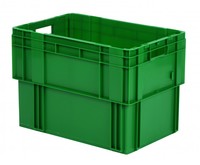 Drehstapelkasten Serie DTK 600/420-0, 2 Stück, Farbe: Grün