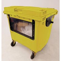 4 Wheeled bin with clear drop down front