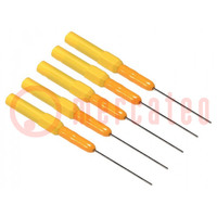 Probe tip; 3A; yellow; Socket size: 4mm; 70VDC; Features: needle