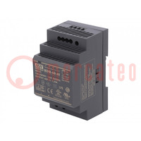 Power supply: switched-mode; for DIN rail; 60W; 48VDC; 1.25A; 91%