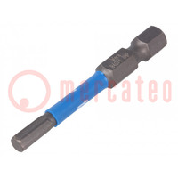 Screwdriver bit; hex key; HEX 4mm; Overall len: 50mm